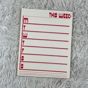 Weekly planner notepad. Retro style.